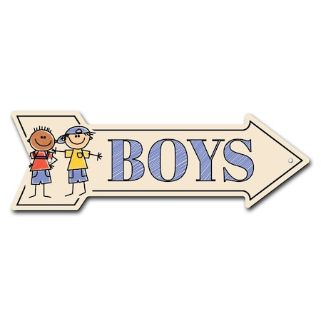 Boys Arrow Sign Funny Home Decor 18in Wide